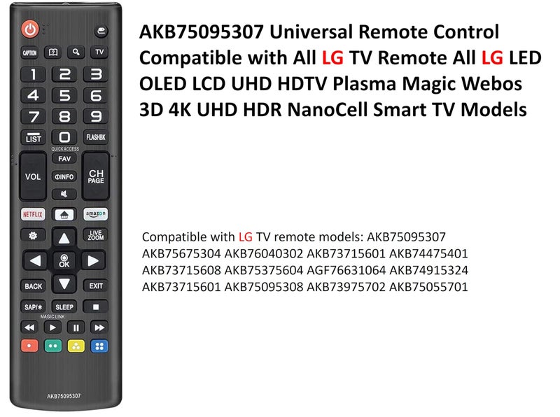 UBay Universal Remote Control AKB75095307 for LG-TV-Remote, Compatible with LG UHD OLED 4K 8K Smart TVs - Image 4